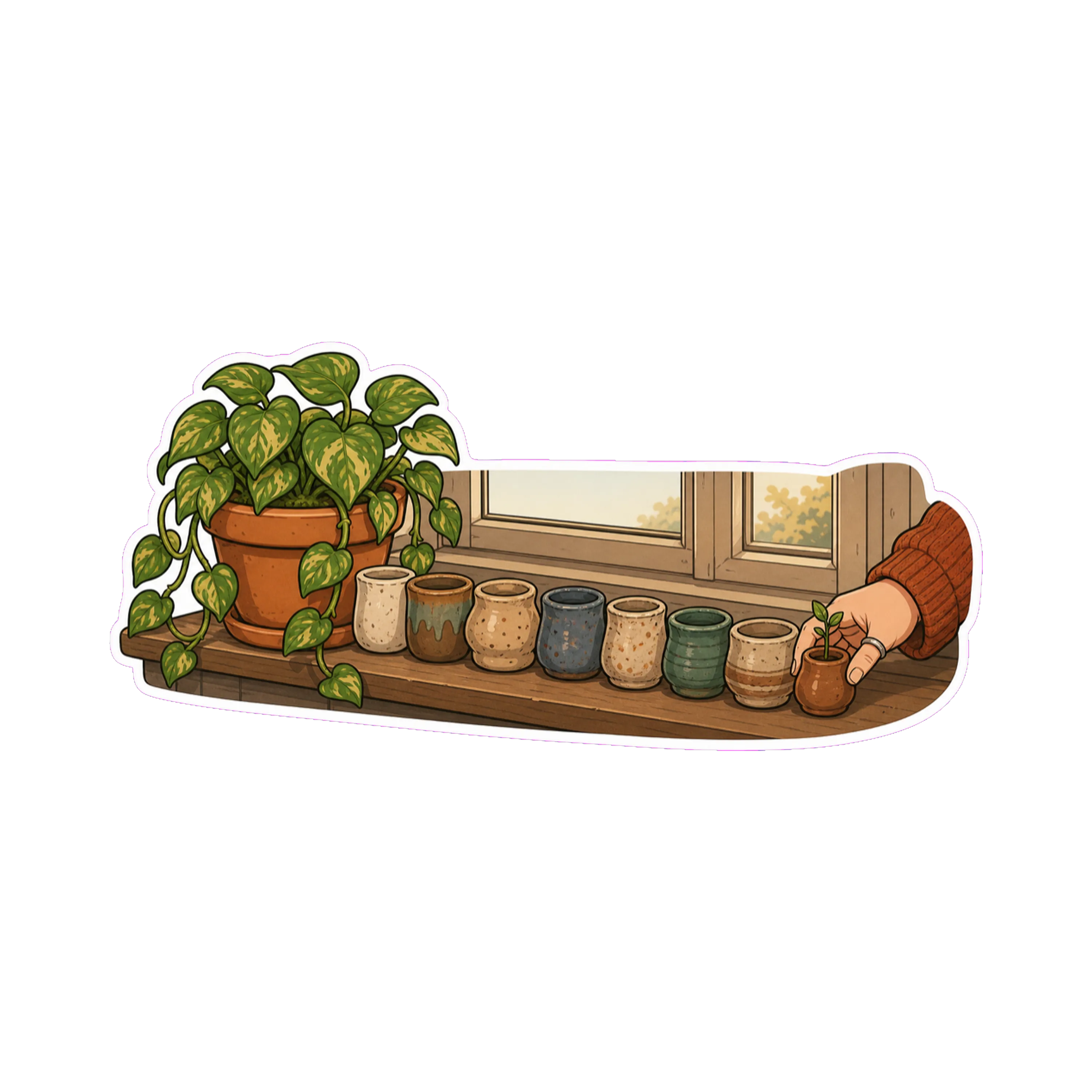 Close-up of the windowsill