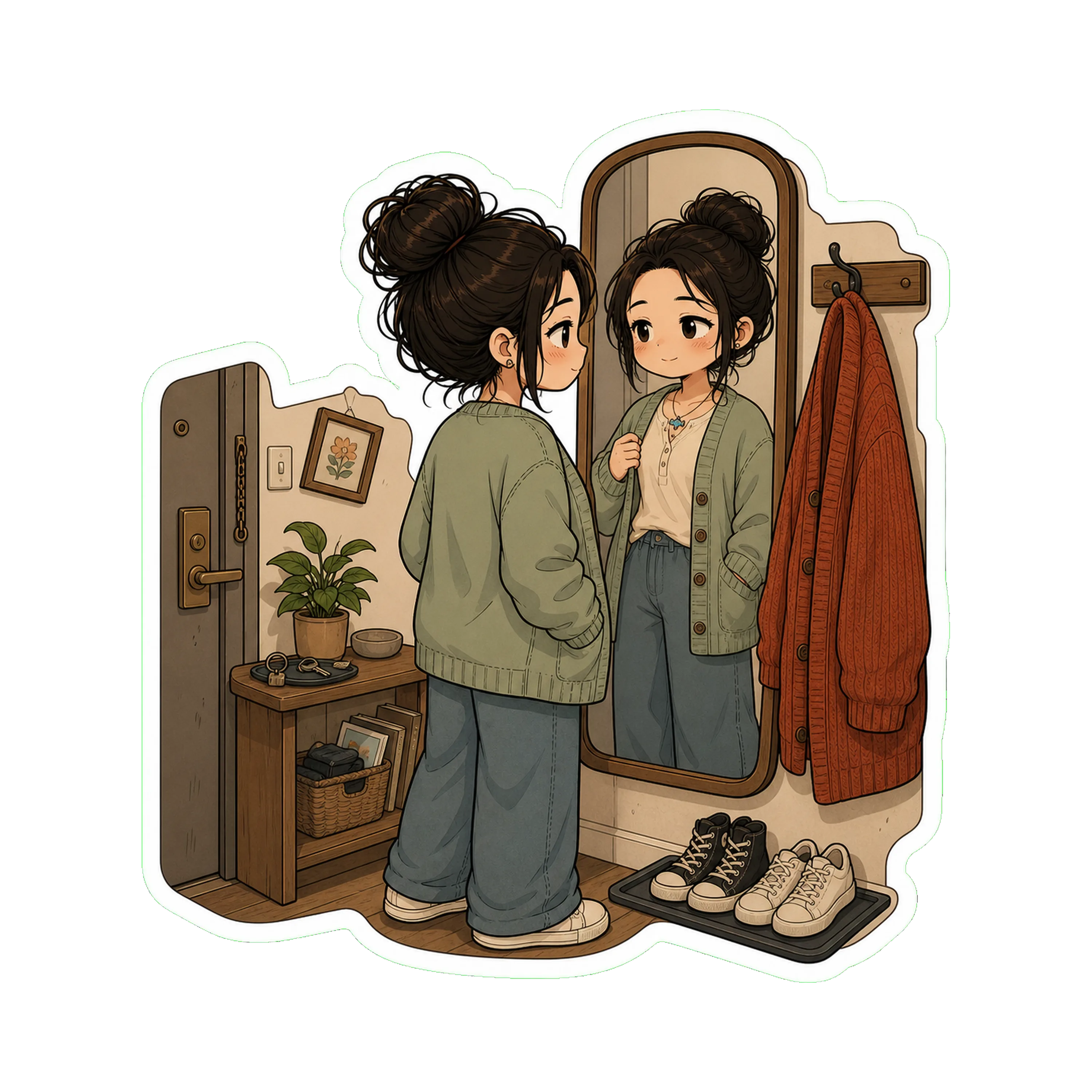 Jan in the apartment, the  on — for the first time